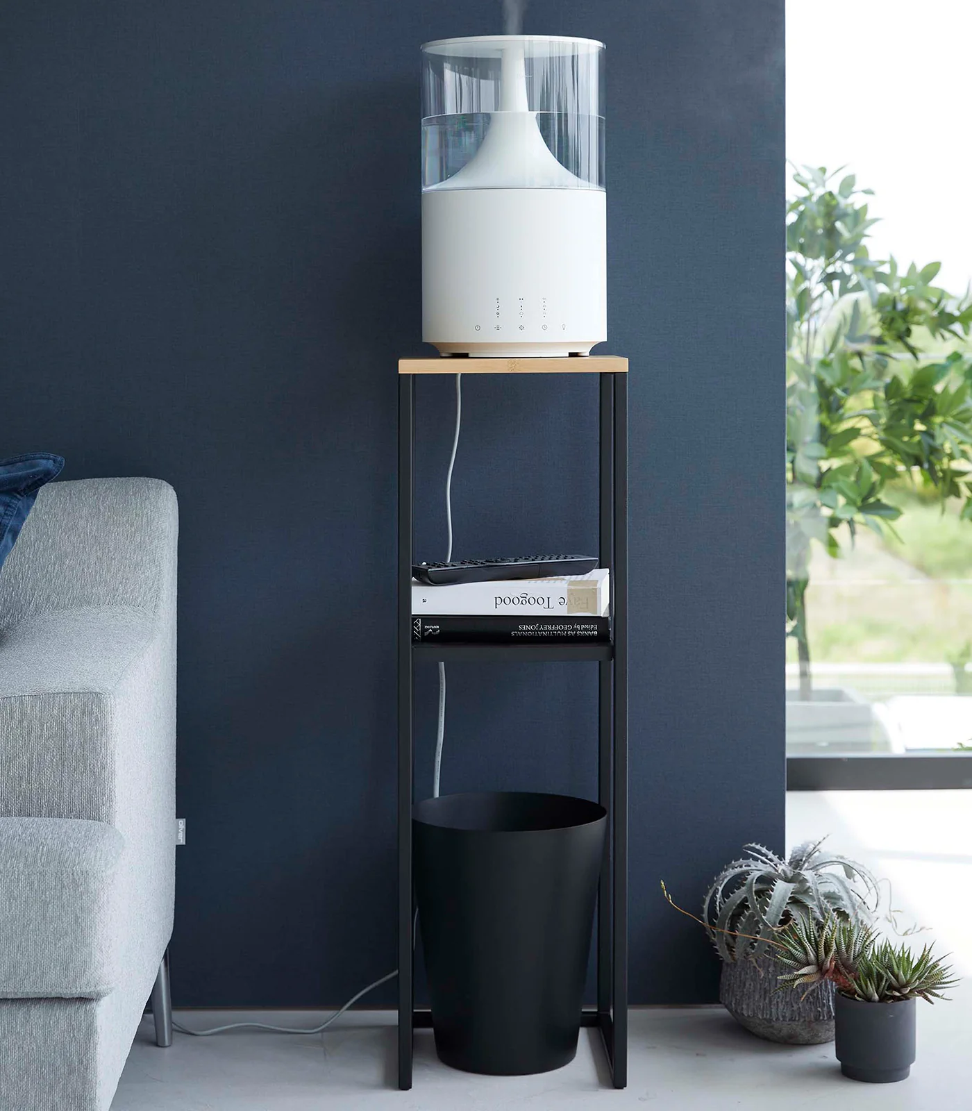 Two-Tier Display & Storage Shelf (31.5" H)  - Steel + Wood - Image 13