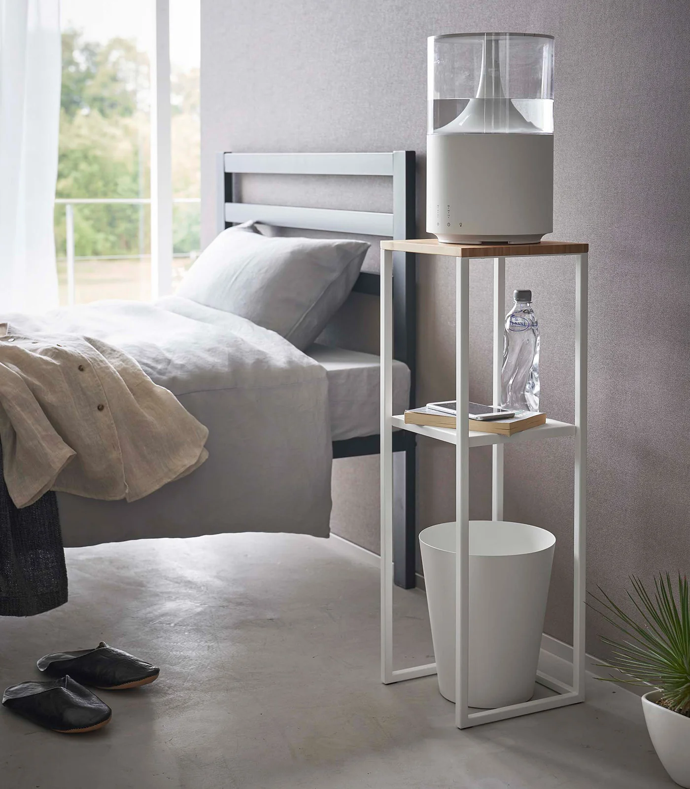 Two-Tier Display & Storage Shelf (31.5" H)  - Steel + Wood - Image 3