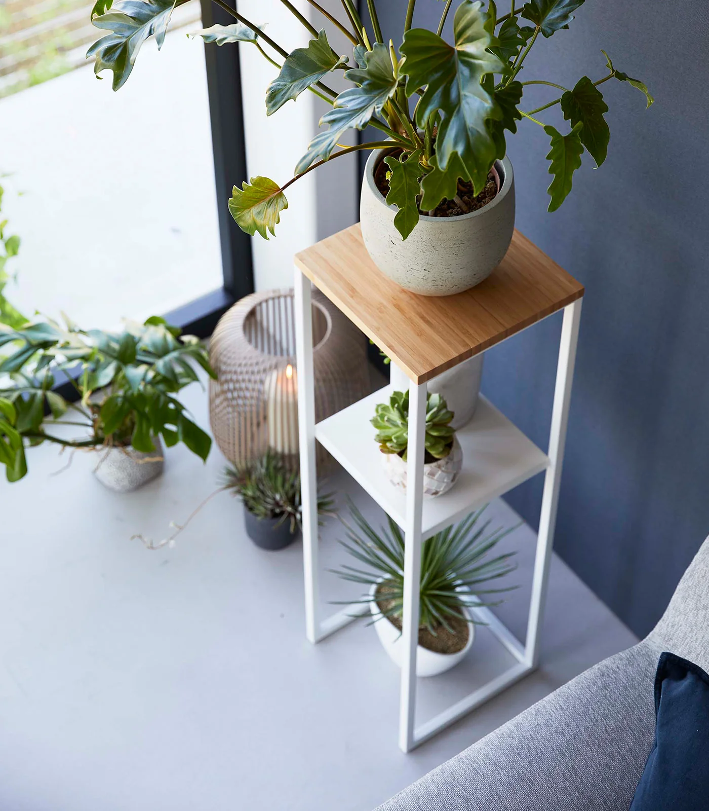 Two-Tier Display & Storage Shelf (31.5" H)  - Steel + Wood - Image 6