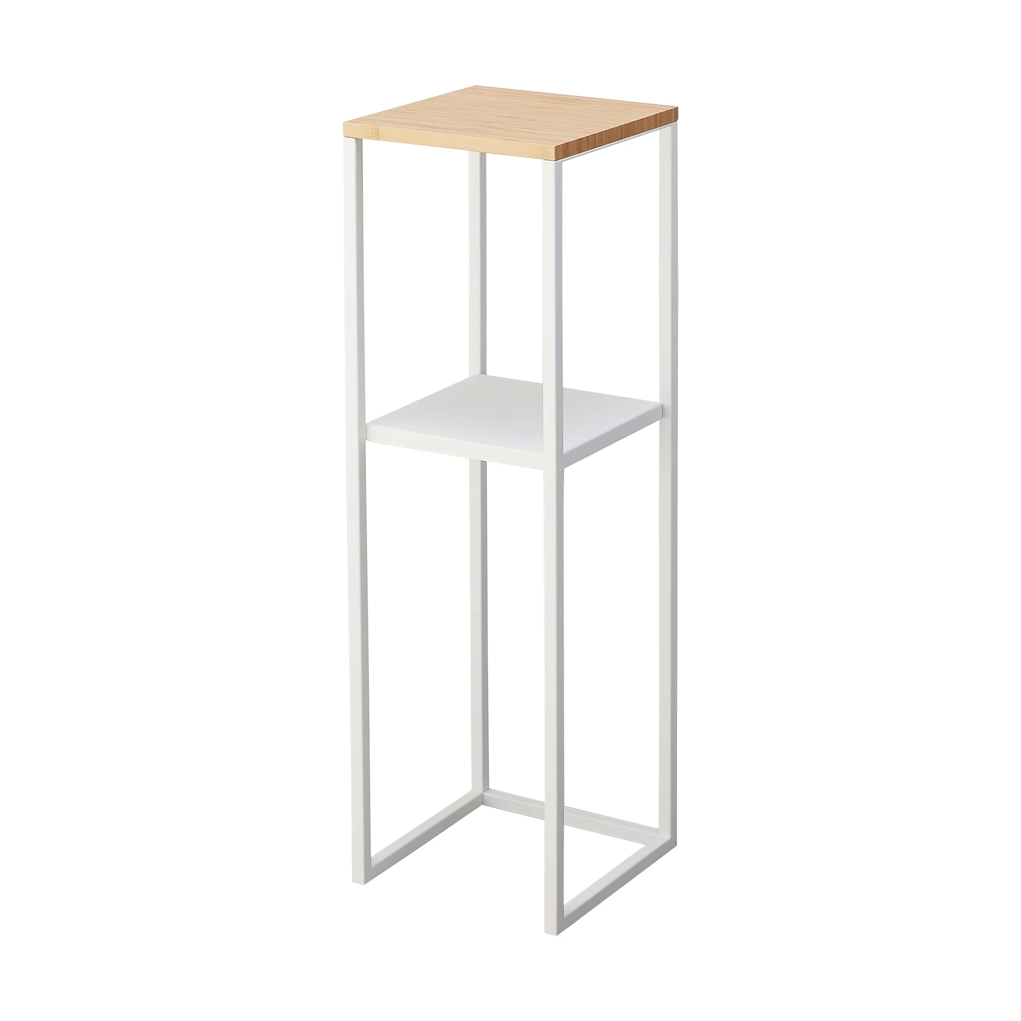 Two-Tier Display & Storage Shelf (31.5" H)  - Steel + Wood - Image 8
