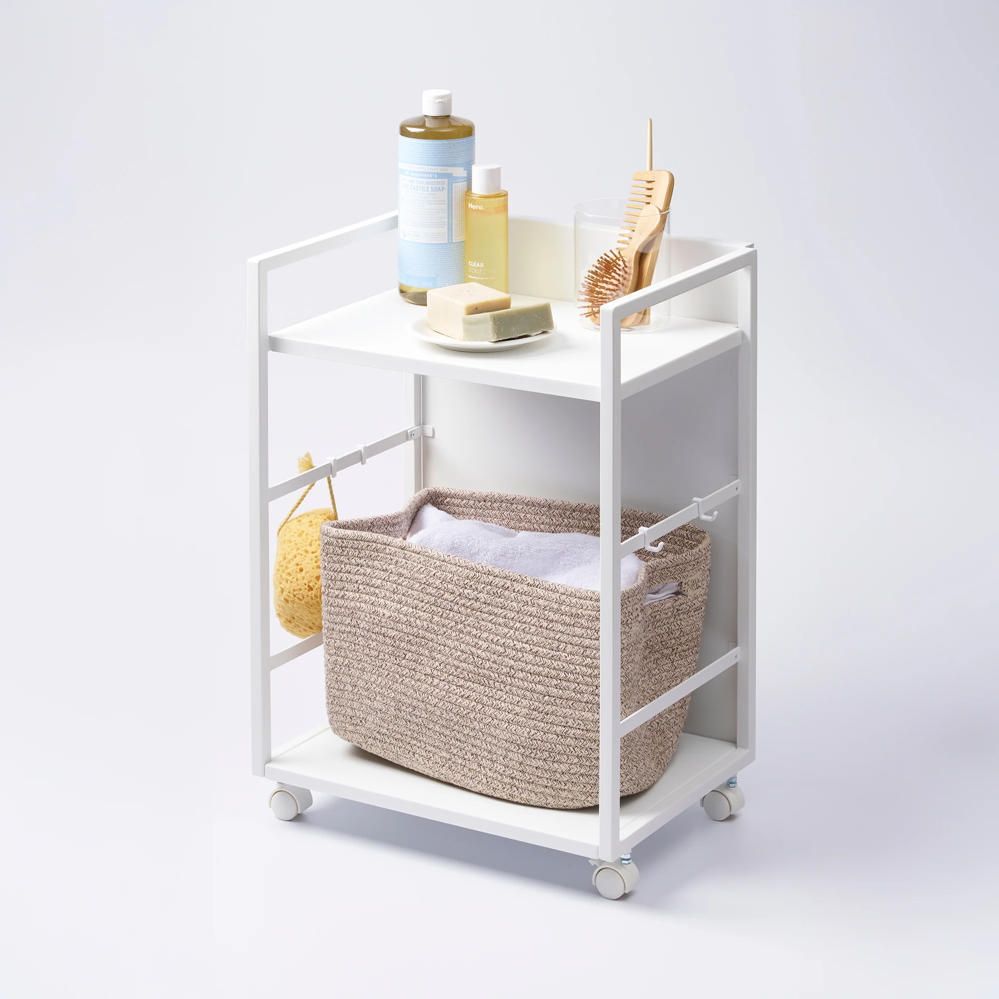Two-Tier Hideaway Storage Cart (24" H) - Steel