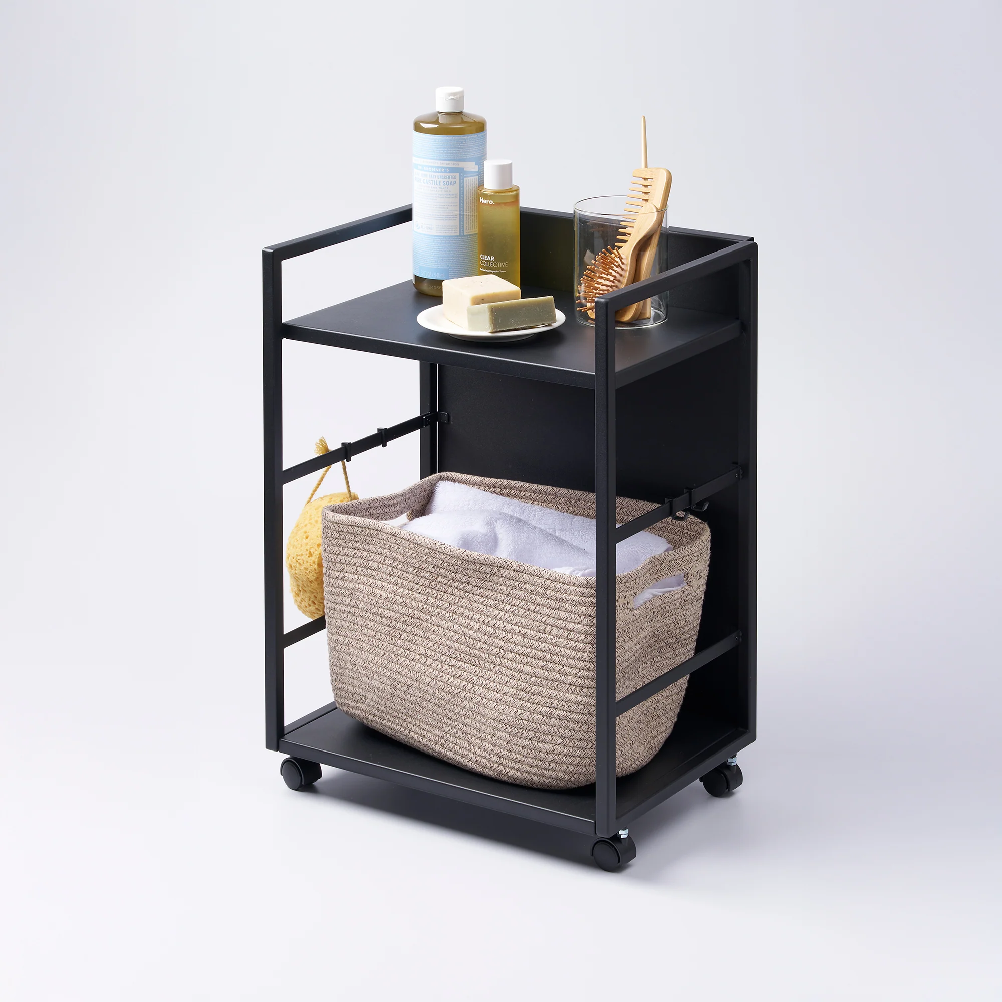 Two-Tier Hideaway Storage Cart (24" H) - Steel - Image 10