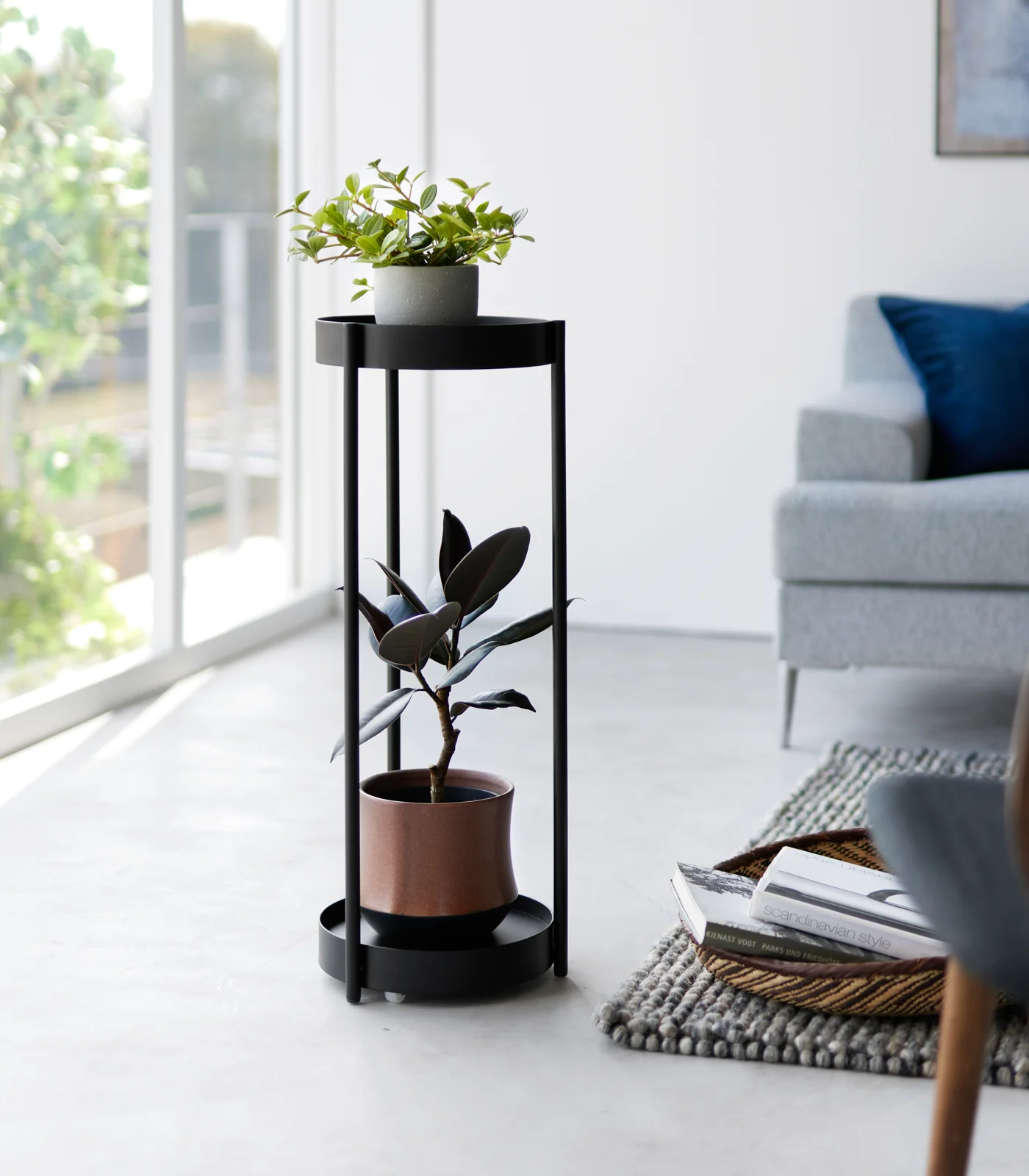 Two-Tier Rolling Plant Stand (28" H) - Steel - Image 9