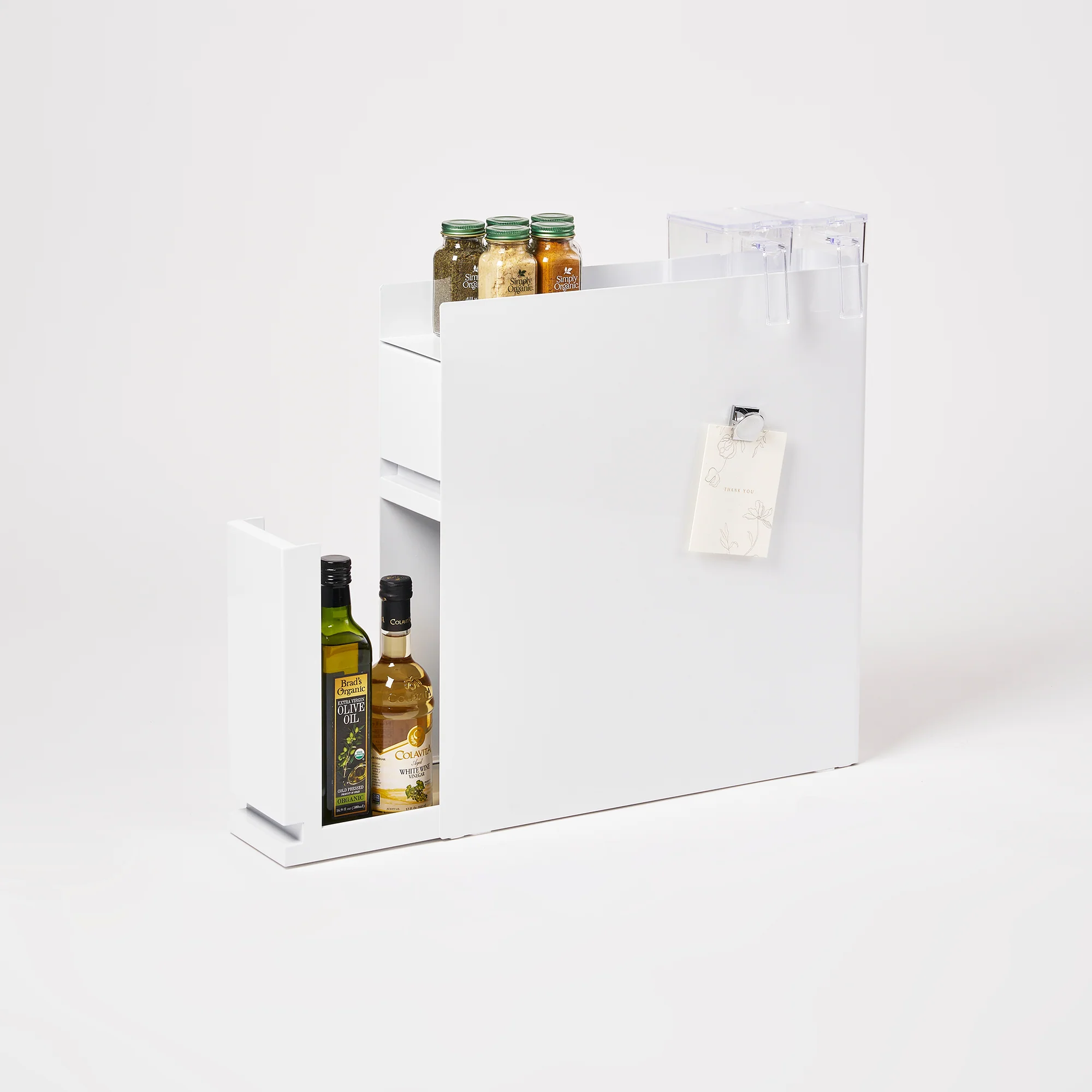 Two-Tier Sliding Drawer Seasoning Rack - Steel