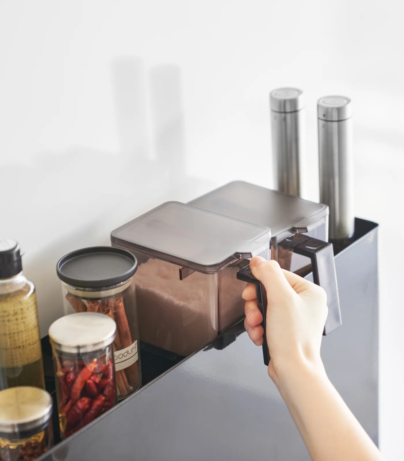 Two-Tier Sliding Drawer Seasoning Rack - Steel - Image 15