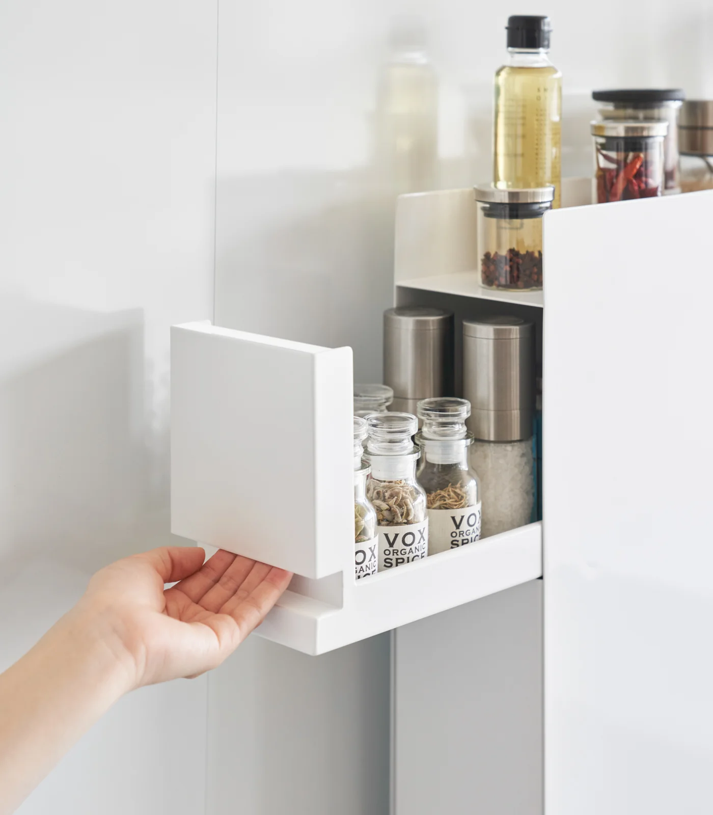 Two-Tier Sliding Drawer Seasoning Rack - Steel - Image 5