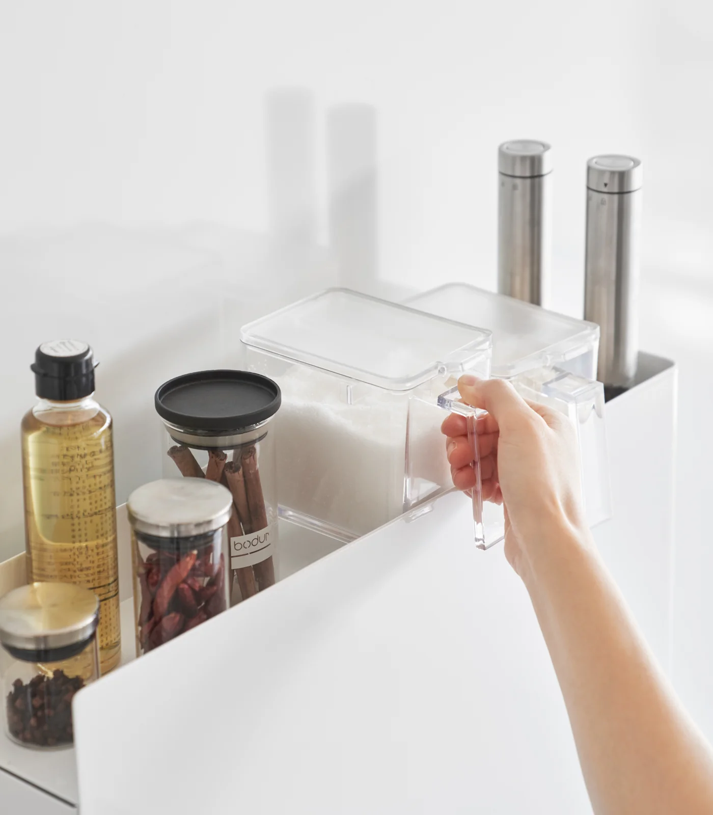 Two-Tier Sliding Drawer Seasoning Rack - Steel - Image 6