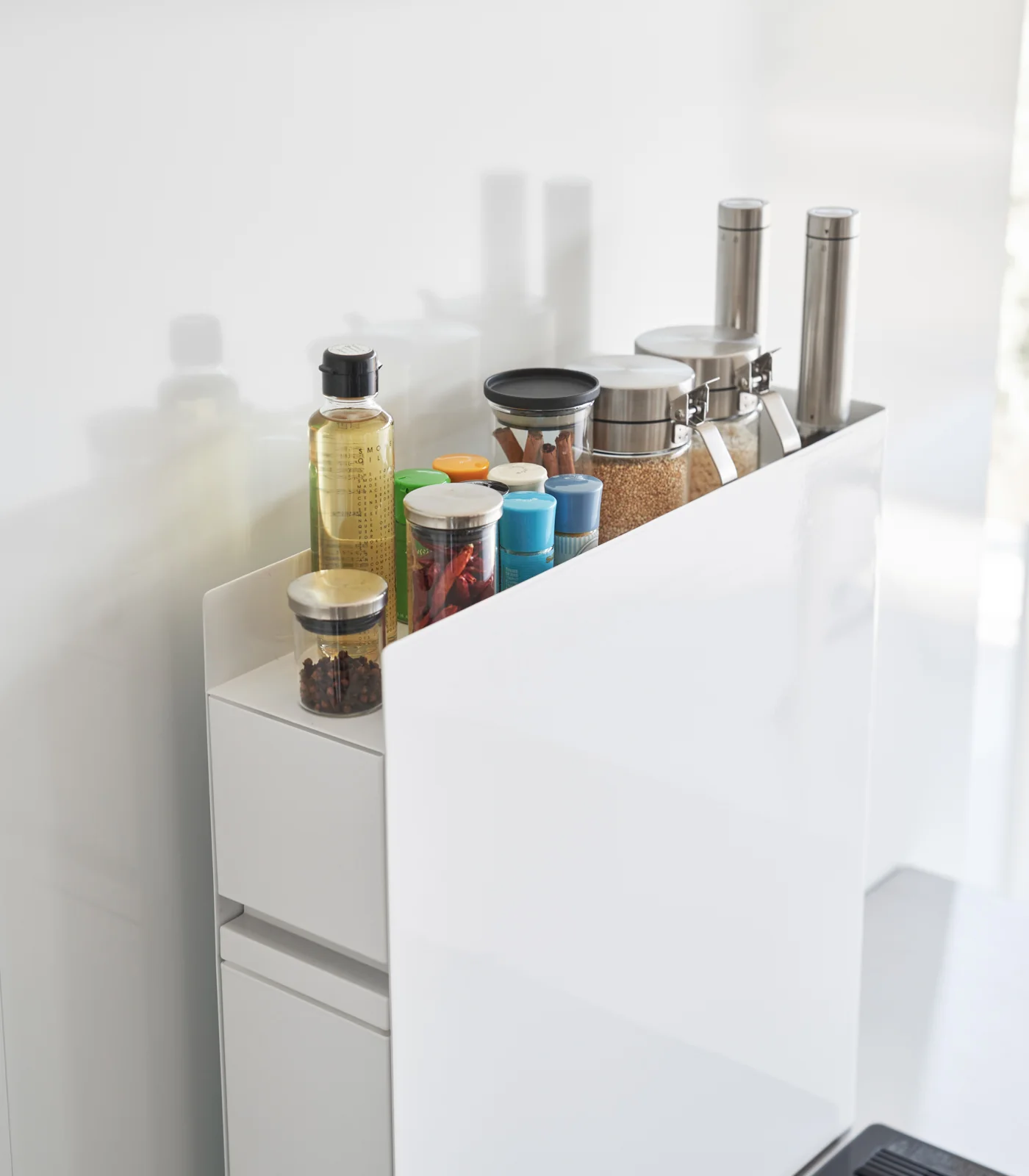 Two-Tier Sliding Drawer Seasoning Rack - Steel - Image 7