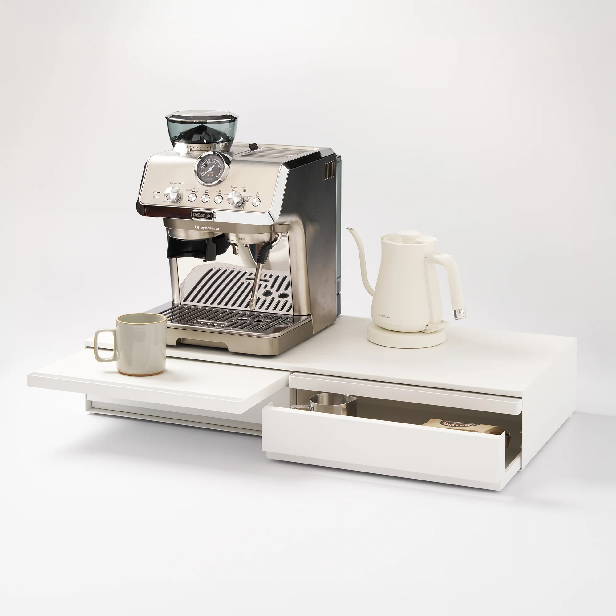 Countertop Drawer with Pull-Out Shelf - Wide - Steel