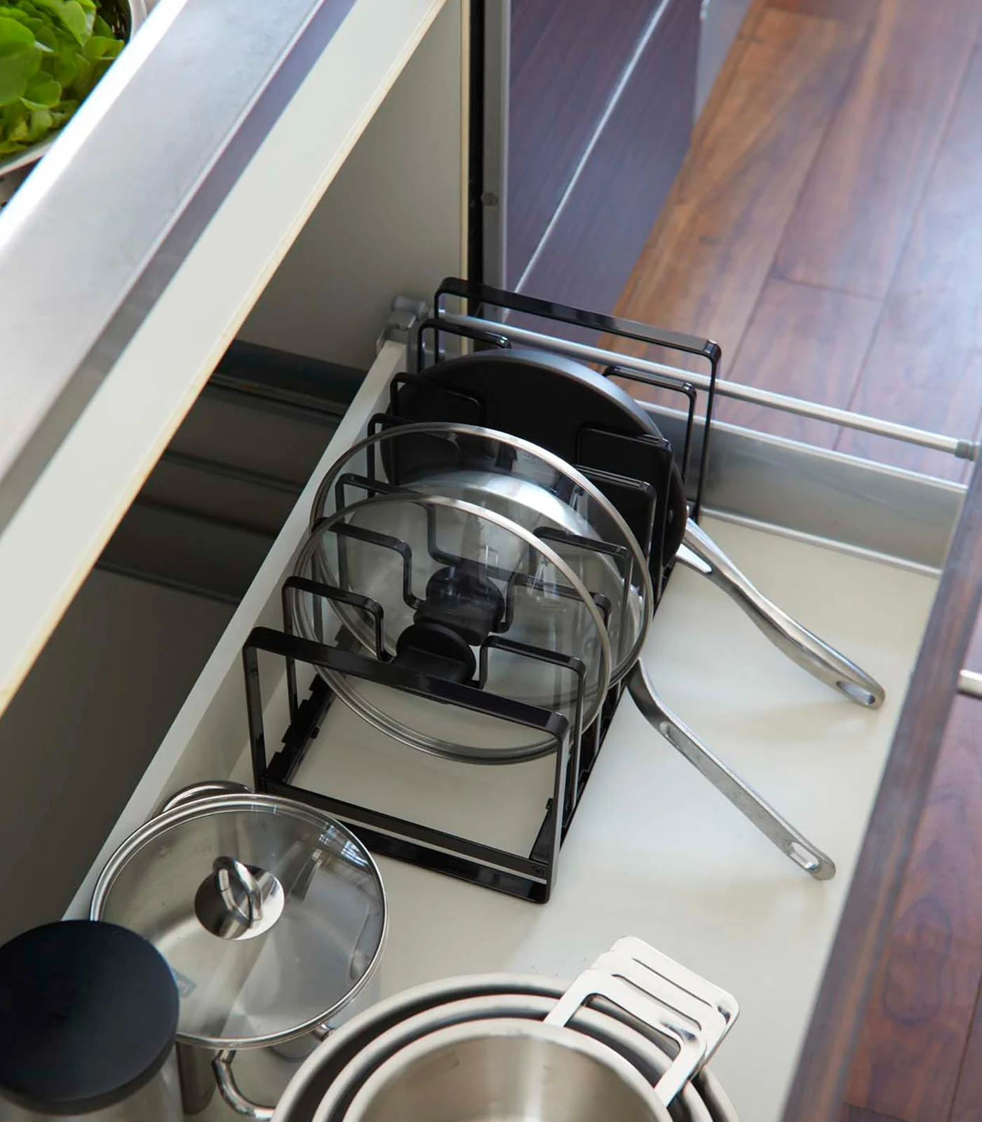 Adjustable Pot Lid and Frying Pan Organizer - Steel - Image 5