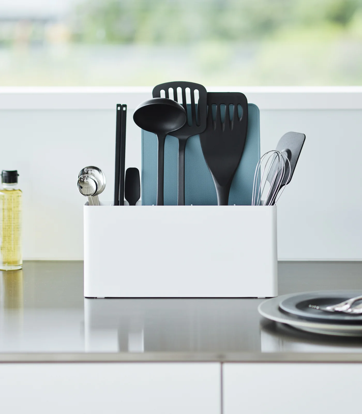 Utensil & Thin Cutting Board Holder - Steel - Image 4